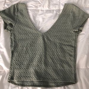 Hollister Green V-neck Crop Top